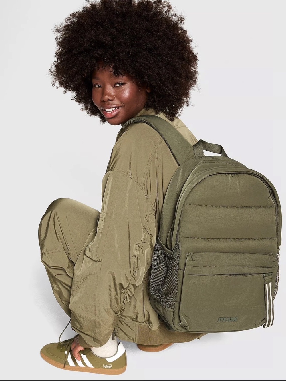 olive green backpack